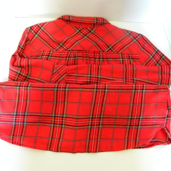 Ladies Croft & Barrow Red Plaid Extra Soft Flannel Soft Button Down Shirt Large - Picture 12 of 13